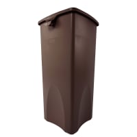 Rubbermaid FG356988BRN 23 gallon Commercial Trash Can - Plastic, Square, Food Rated