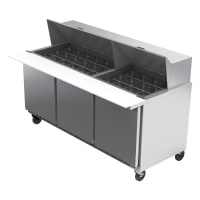 Beverage-Air SPE72HC-30M 72" Hydrocarbon Series Mega Top Sandwich/Salad Prep Table w/ Refrig...