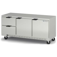 Beverage-Air UCRD72AHC-2 72" W Undercounter Refrigerator w/ (3) Section & (2) Door &...