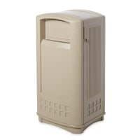 Rubbermaid FG9P9000BEIG 35 gal Outdoor Decorative Trash Can - Plastic, Beige