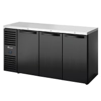 True TBR72-RISZ1-L-B-SSS-1 72" Bar Refrigerator - Swinging Solid Doors, Black, 115v
