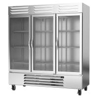 Beverage-Air RB72HC-1G 75" Three Section Reach In Refrigerator, (3) Left/Right Hinge Glass D...