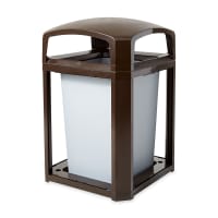 Rubbermaid FG397000 SBLE 35 gal Landmark Series Container - 26x26x40" Dome Top Frame, Sable