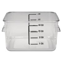 Rubbermaid FG630400 4 qt Space Saving Square Food Storage Container - Clear Poly
