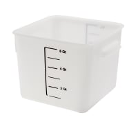 Rubbermaid FG9F0500 WHT 6 qt Square Storage Container - Poly White