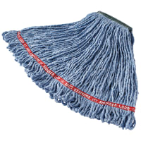 Rubbermaid FGC11206BL00 Looped-End Medium Wet Mop Head - 1" Headband, 4 Ply Cotton/Synthetic, Blue