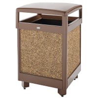 Rubbermaid FGR38HT201PL 38 gal Aspen Waste Receptacle - Hinged Top, Plastic Liner, Desert Brown/Brown