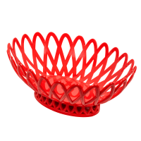 GET Oval Bread &amp; Bun Basket, 10" x 8 1/4", Polypropylene, Orange (OB-940-RO)