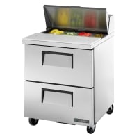 True TSSU-27-08D-2-HC 27" TSSU Series Sandwich/Salad Prep Table w/ Refrigerated Base, 115v