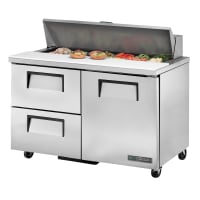 True TSSU-48-12D-2-HC 48" TSSU Series Sandwich/Salad Prep Table w/ Refrigerated Base, 115v
