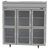 Beverage-Air HFS3-5HG 78" Three Section Reach In Freezer, (6) Glass Doors, 115v