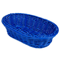 GET Oval Bread &amp; Bun Basket, 11 3/4" x 8", Polypropylene, Blue (WB-1505-BL)