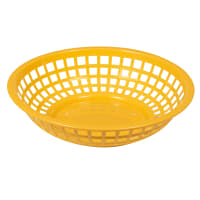 GET 8" Round Bread &amp; Bun Basket, Plastic, Yellow (RB-820-Y)