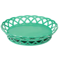 GET 10 1/2" Round Fast Food Basket, Polypropylene, Green (RB-860-FG)