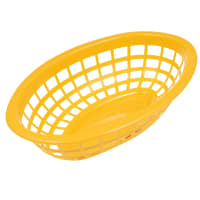 GET Oval Bread &amp; Bun Basket, 8" x 5 1/2", Polypropylene, Yellow (OB-734-Y)