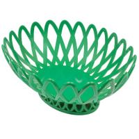 GET Oval Bread &amp; Bun Basket, 10" x 8 1/4", Polypropylene, Green (OB-940-FG)