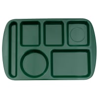 GET Melamine Rectangular Tray w/ (6) Compartments, 14 3/4" x 9 1/2", Hunter Green (TL-1...