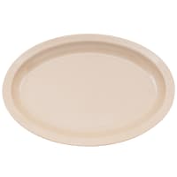 GET 13 1/4" x 9 3/4" Oval Supermel Platter - Melamine, Sandstone (OP-614-S)