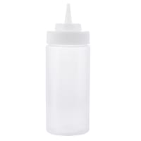 Tablecraft 11663C 16 oz Squeeze Bottle w/ Natural Cone Tip, Polyethylene, Clear