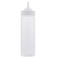 Tablecraft 11253C 12 oz Squeeze Dispenser, Wide Mouth, Polyethylene, Natural