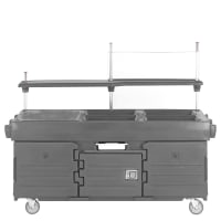 Cambro KVC856191 Kiosk Type Food Cart w/ Lockable Storage, 85 1/8"L x 33 1/2"W x 70 1/2"H, Gray