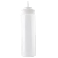 Tablecraft 12463C 24 oz Squeeze Bottle w/ Natural Cone Tip, Polyethylene, Clear