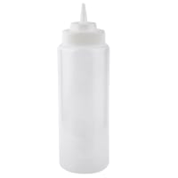 Tablecraft 3263C 32 oz Squeeze Bottle w/ Natural Cone Tip, Polyethylene, Clear