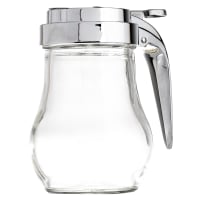 Tablecraft 406 6 oz Teardrop Dripcut Server - Glass, Chrome Top