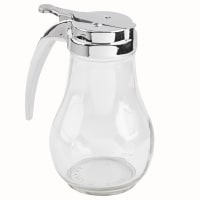 Tablecraft 414 14 oz Teardrop Dripcut Server - Glass, Chrome Top