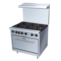 Black Diamond BDGR-36 36" 6 Burner Gas Range w/ Standard Oven, Natural Gas