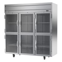 Beverage-Air HRP3HC-1HG 78" Three Section Reach In Refrigerator, (6) Left/Right Hinge Glass...