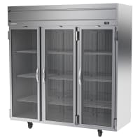 Beverage-Air HRP3HC-1G 78" Three Section Reach In Refrigerator, (3) Left/Right Hinge Glass D...