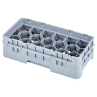 Cambro 17HS318151 Camrack Glass Rack with Extender - 17 Compartment, Soft Gray