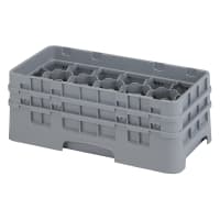 Cambro 17HS434151 Camrack Glass Rack - 2Extenders, 17 Compartment, Soft Gray