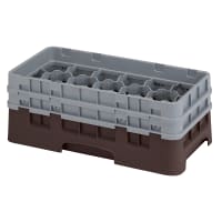 Cambro 17HS434167 Camrack Glass Rack - 2Extenders, 17 Compartment, Brown