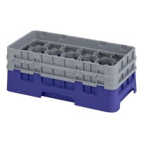Cambro 17HS434186 Camrack Glass Rack - 2Extenders, 17 Compartment, Navy Blue