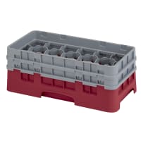 Cambro 17HS434416 Camrack Glass Rack - 2Extenders, 17 Compartment, Cranberry