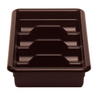 Cambro 1120CBR131 4 Compartment Cutlery Bin - Plastic, Dark Brown