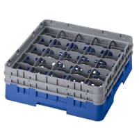 Cambro 25S434168 Camrack® Glass Rack w/ (25) Compartments - (2) Gray Extenders, Blue