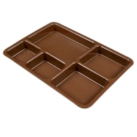 Cambro 1411CP167 Plastic Rectangular Tray w/ (5) Compartments, 14 3/8" x 10 9/16", Brow...