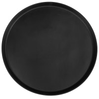 Cambro 1950CT110 19 7/16" Round Camtread Serving Tray - Low Profile, Fiberglass, Black Satin