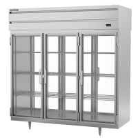 Beverage-Air PRD3HC-1BG 78" Three Section Pass Thru Refrigerator, (6) Left/Right Hinge Glass...