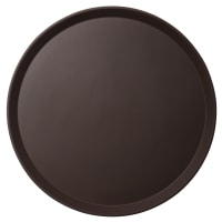 Cambro 1950CT138 19 7/16" Round Camtread Serving Tray - Low Profile, Fiberglass, Tavern Tan