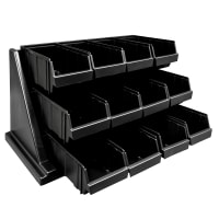 Cambro 12RS12110 Condiment Organizer w/ (12) Bins - Black