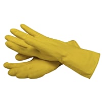 San Jamar 620-M Yellow Latex Flock Lined Glove, Medium