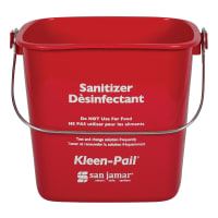 San Jamar KP196RD Kleen-Pail, 6 qt., Plastic, Red - Sanitizing Solution Printing