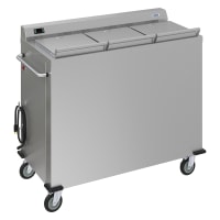 Dinex DXPSBH3P 50 1/4" Mobile Heated Plate Dispenser w/ 3 Columns - Stainless, 240v/1ph