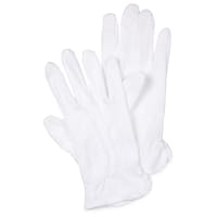San Jamar 5312WH-L Cotton PVC Waiter's Gloves, Palm Dotted, Large, White