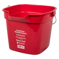 San Jamar KP320RD Kleen-Pail, 10 qt., Plastic, Red - Sanitizing Solution Printing