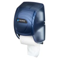 San Jamar R3590TBL Ocean Kolor-Cut Duett Bath Tissue Dispenser, Holds 2 Rolls, Trans Arctic Blue